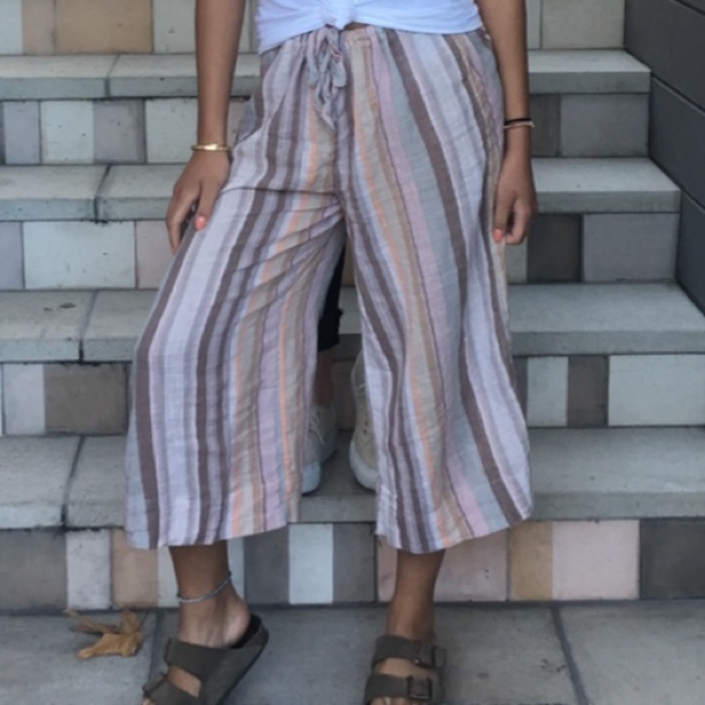 Urban Outfitters Linen-y Pastel Striped Pants